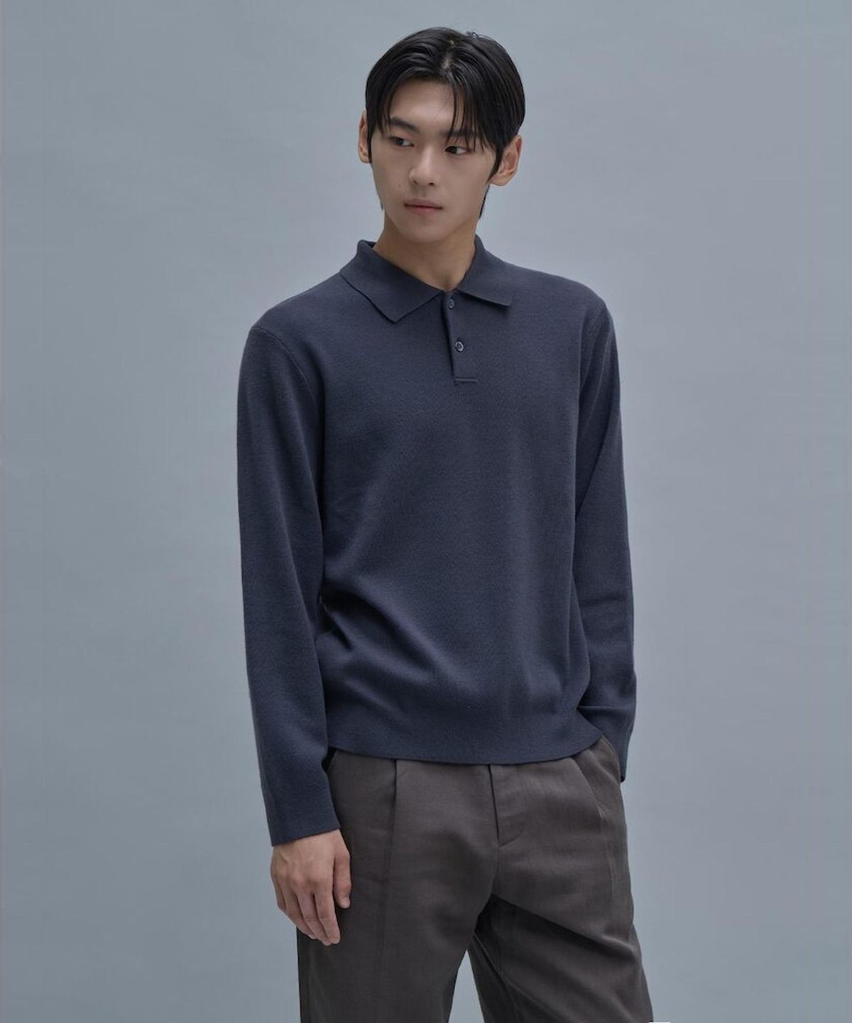 시프트지(SHIFT.G) Polo Neck Sweater  Ash