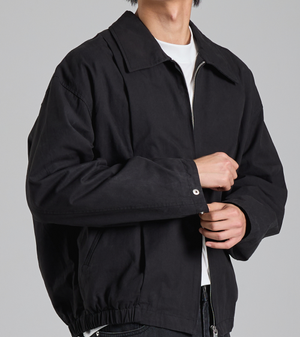 미니멀 절개 라인 카라 집업 (블랙)