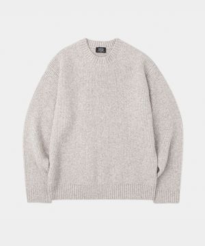 헤비 러쉬 울 라운드 니트 베이지