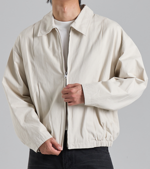 미니멀 절개 라인 카라 집업 (아이보리)