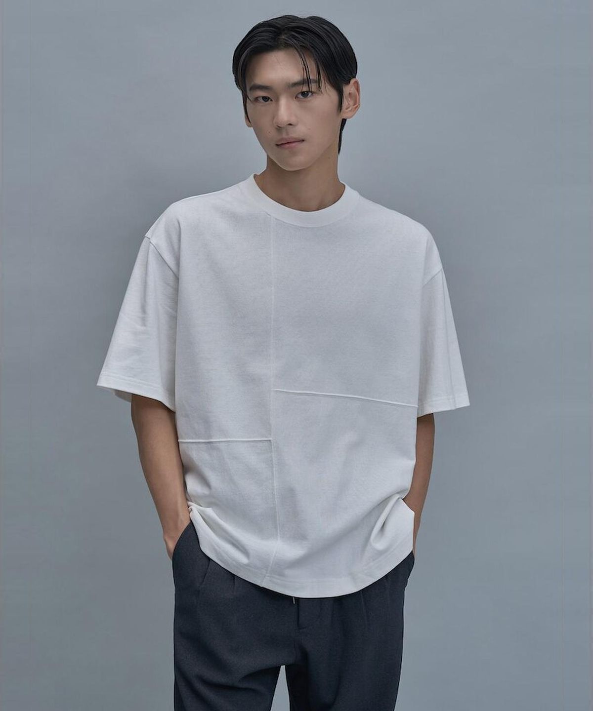시프트지(SHIFT.G) Divided Pattern Over Fit T  White