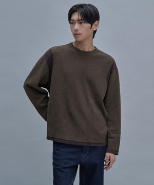 Jergey Knit Patch Round T  Khaki