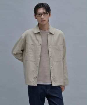 Cotton Utility Work Shirts  Beige