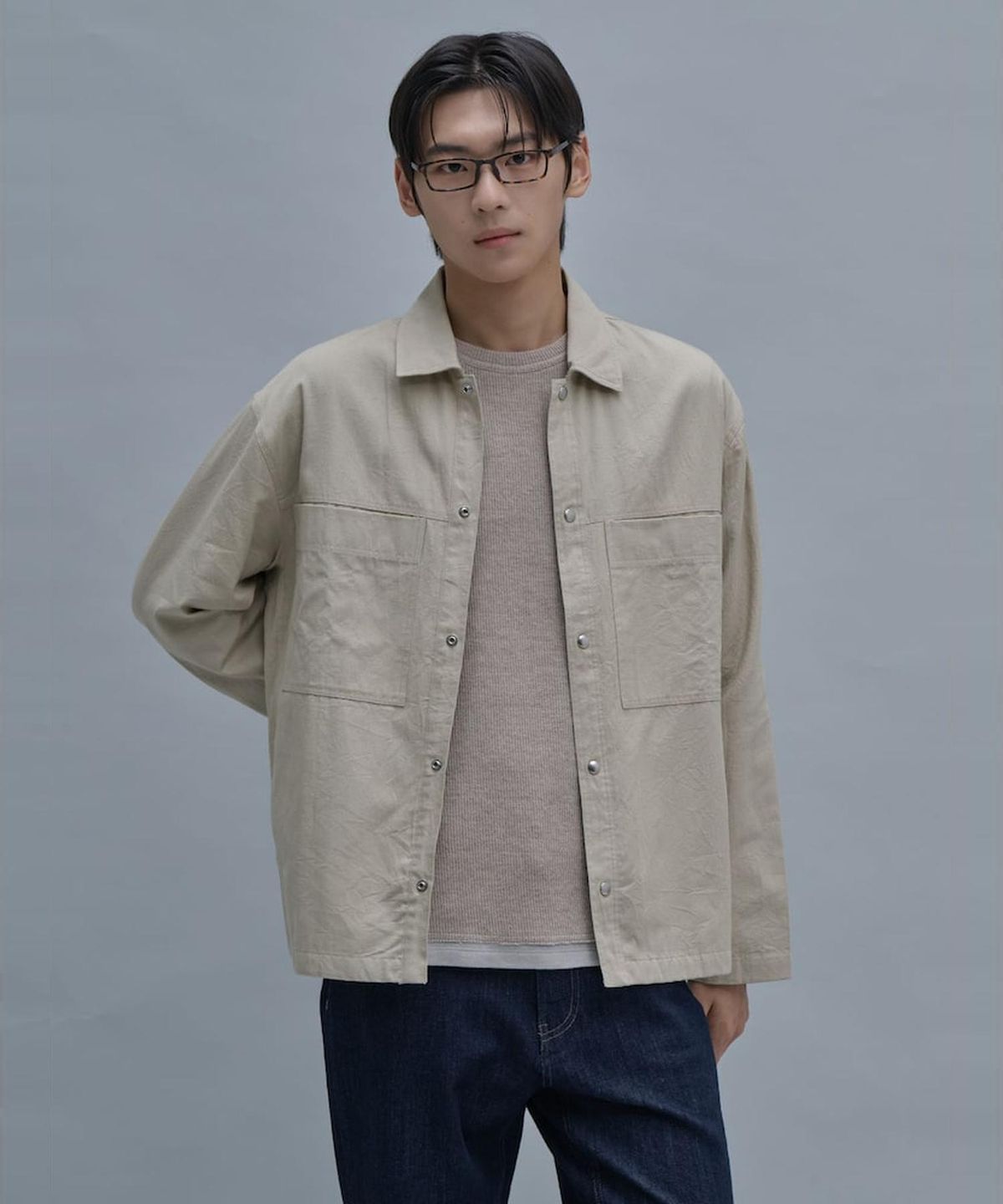 시프트지(SHIFT.G) Cotton Utility Work Shirts  Beige