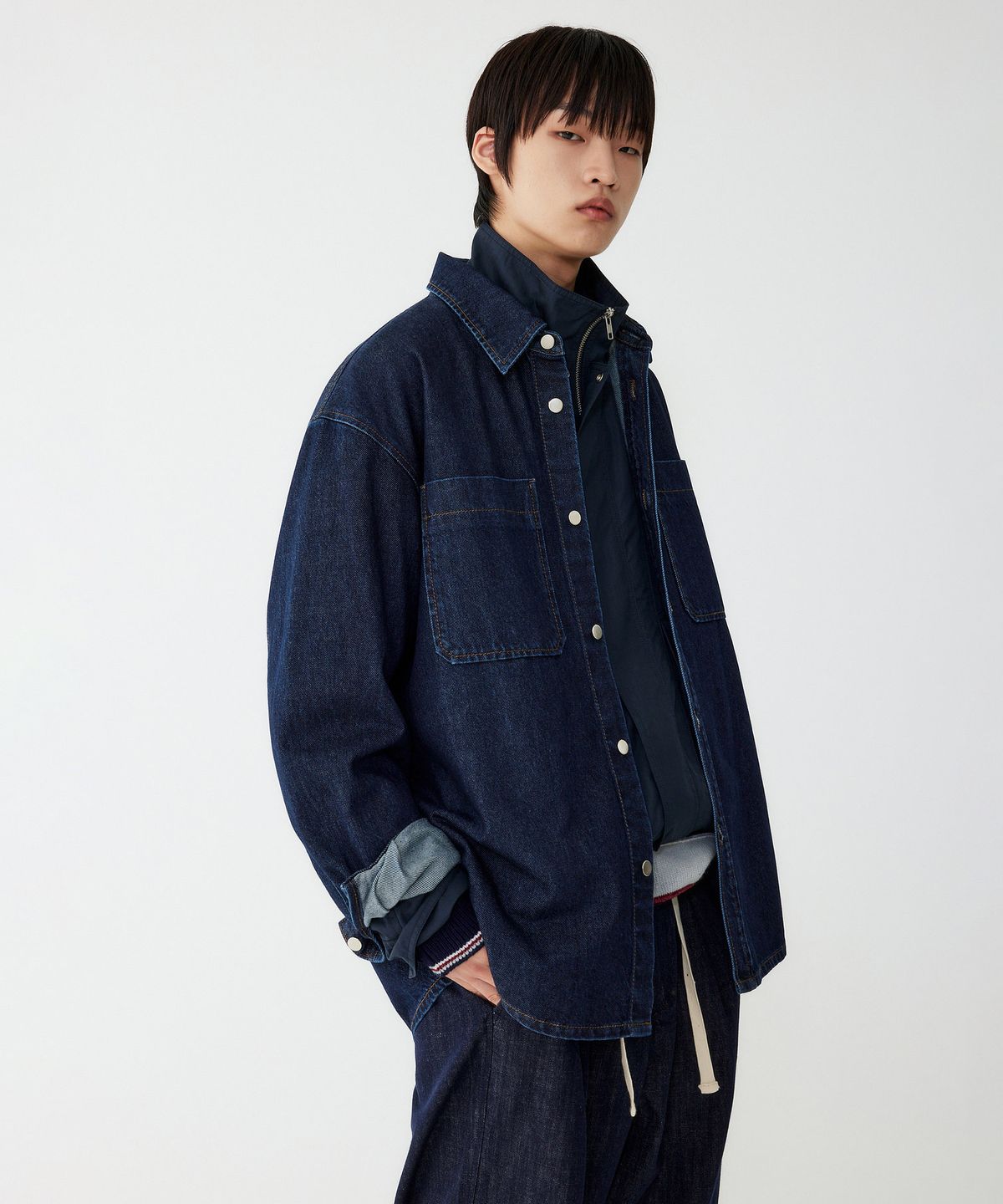스튜디오 톰보이(STUDIO TOMBOY) [MEN] 셔츠형 데님 점퍼_인디고 9155313137