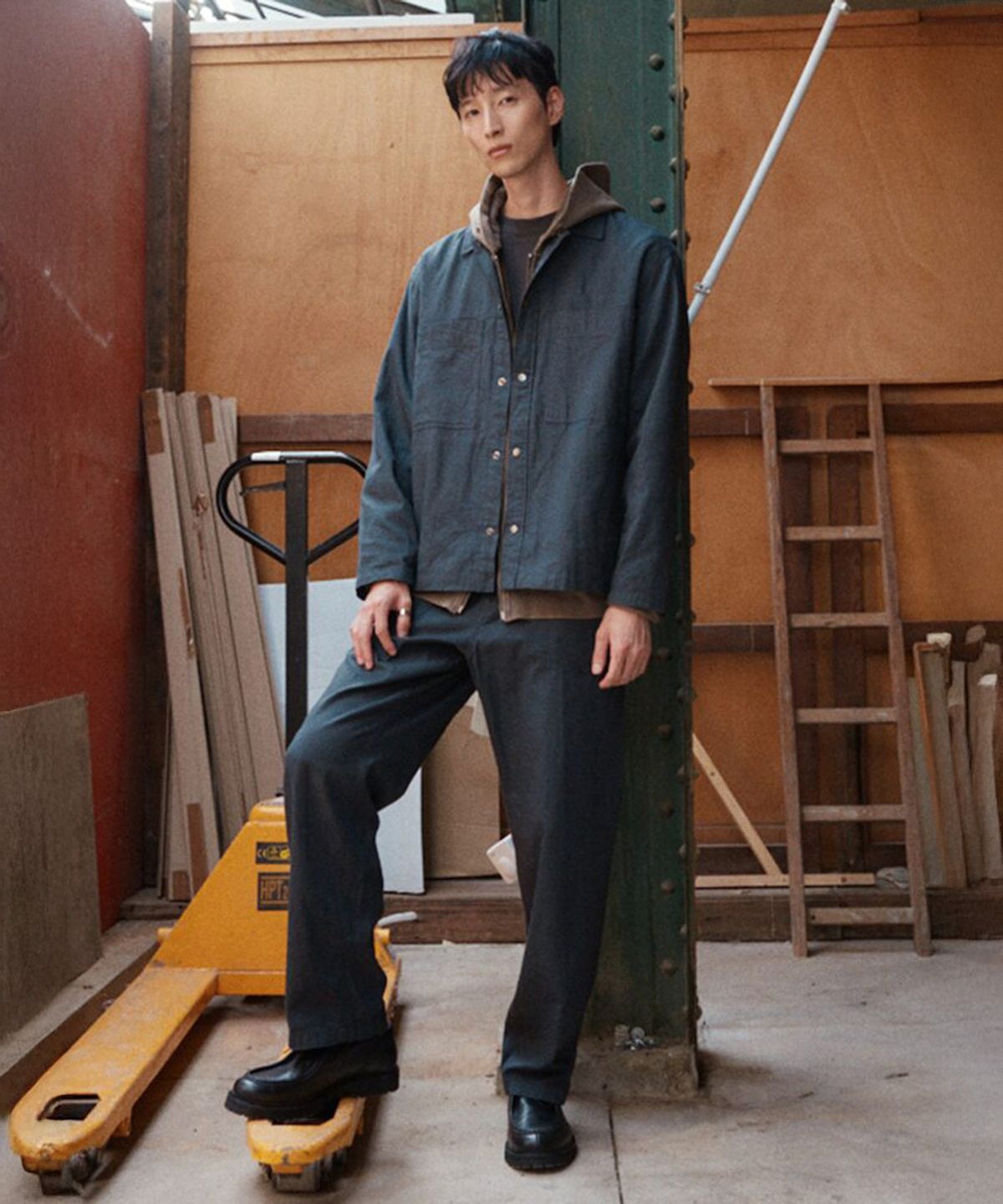 시프트지(SHIFT.G) Semi Wide Fatigue Pants  Ash