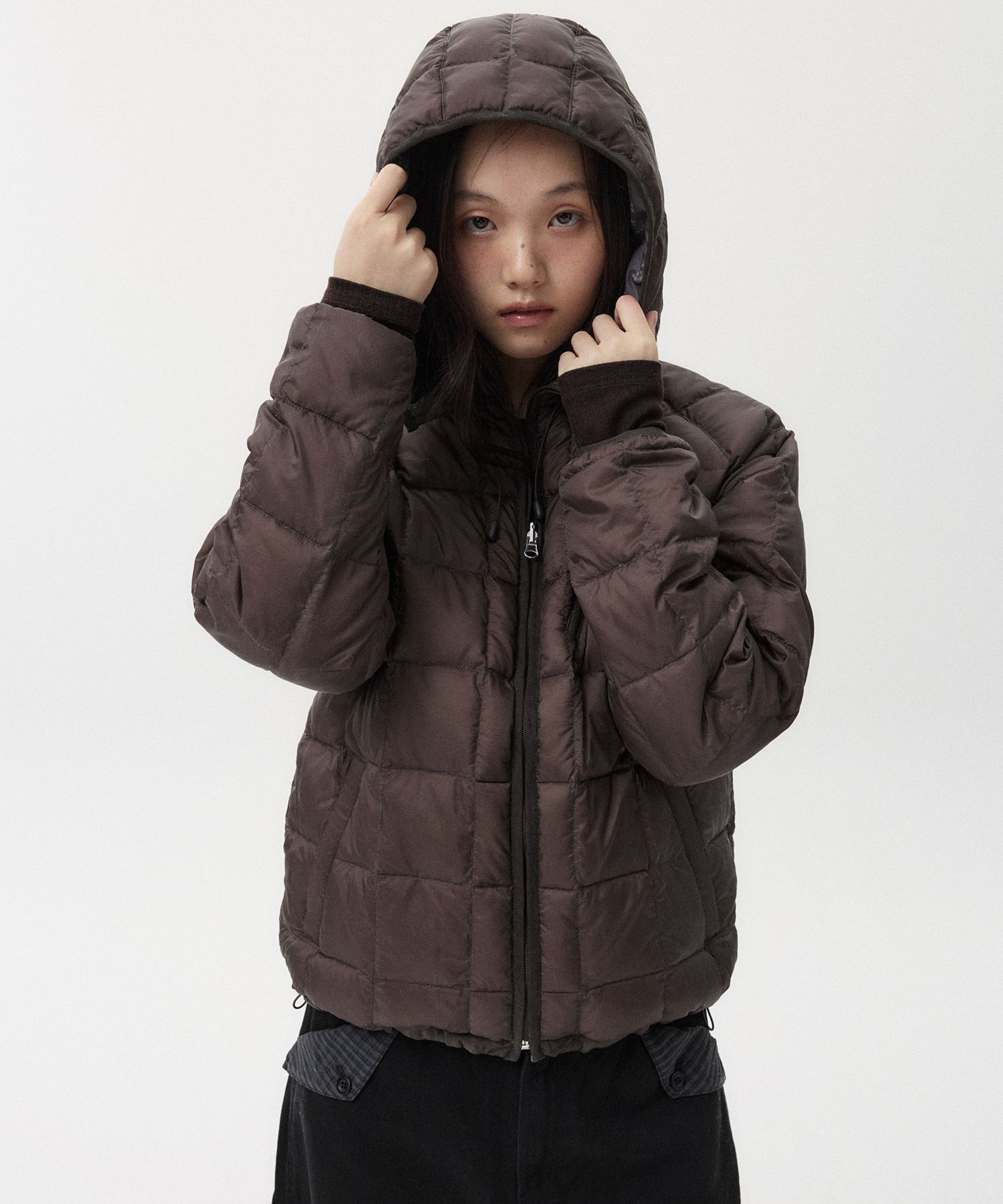 MUSINSA | OHESHIO REVERSIBLE PADDED DUCK DOWN, BROWN