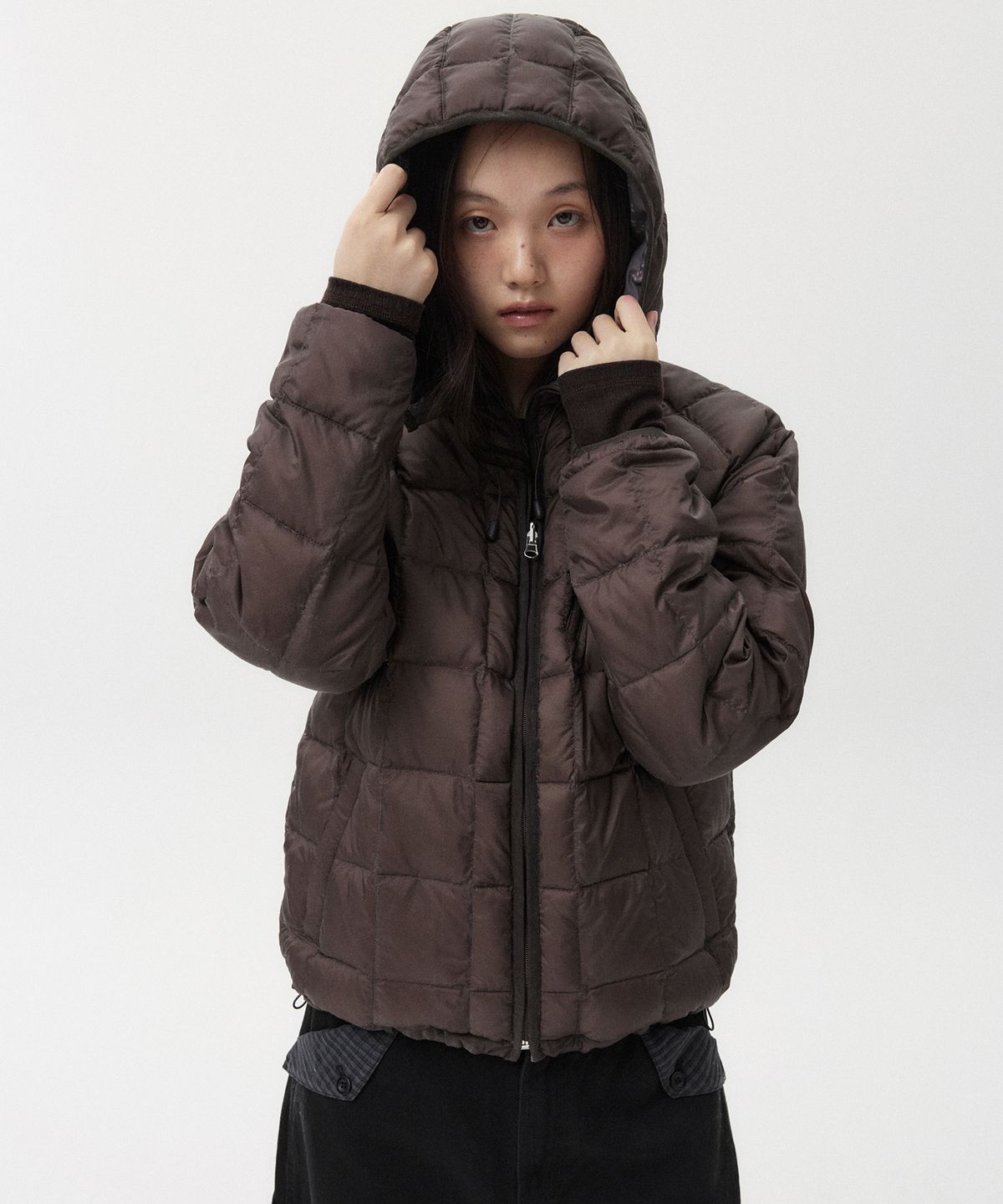 오헤시오(OHESHIO) REVERSIBLE PADDED DUCK DOWN, BROWN