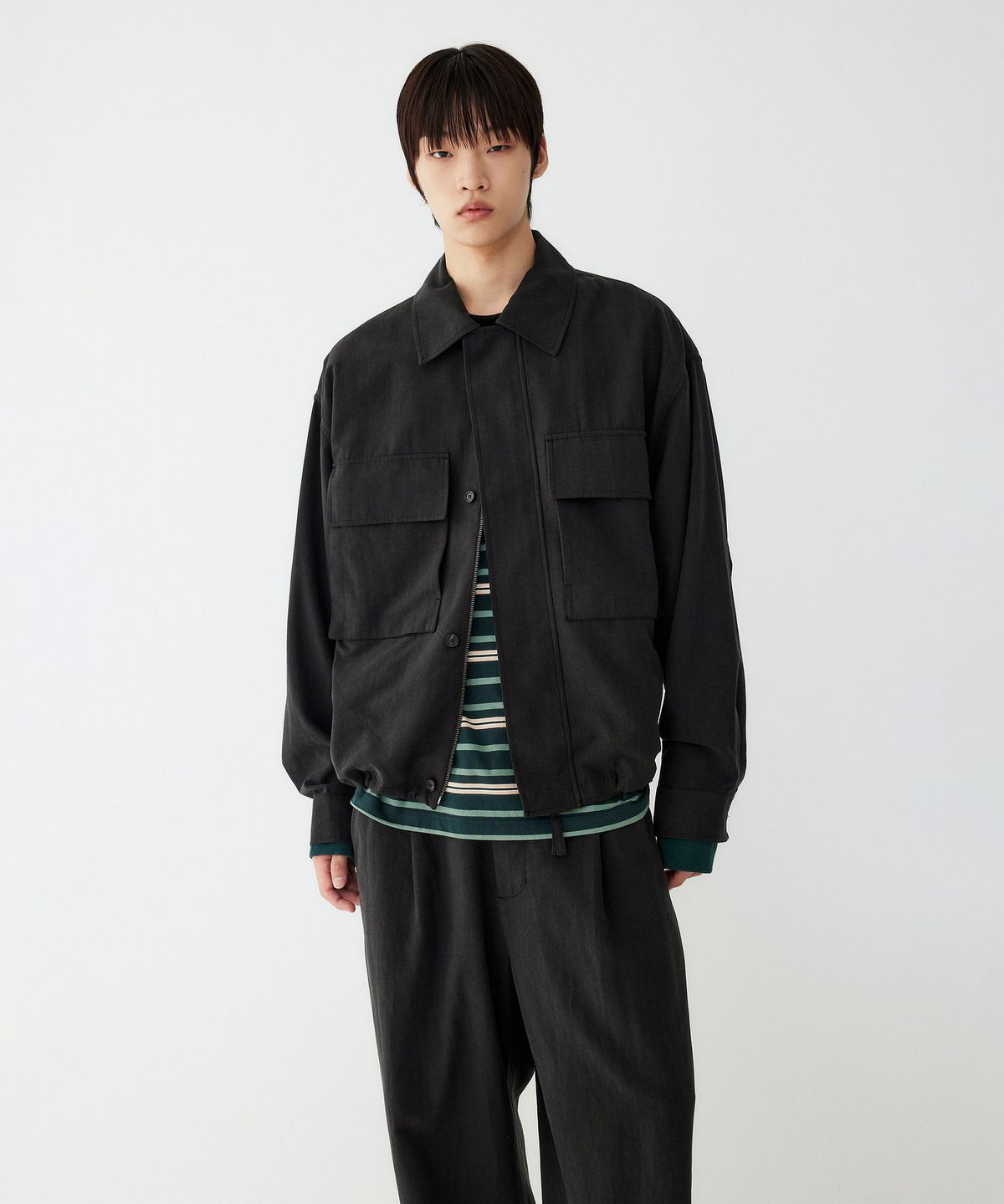 스튜디오 톰보이(STUDIO TOMBOY) [MEN] 투 아웃포켓 집업 점퍼_블랙 9155313184