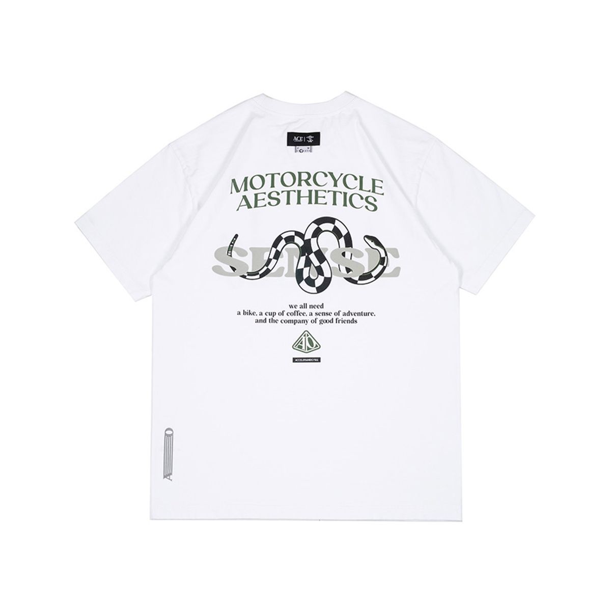 아첼레란도(ACCELERANDO) BT24WH 서펀트 스탠다드 핏 티셔츠 White