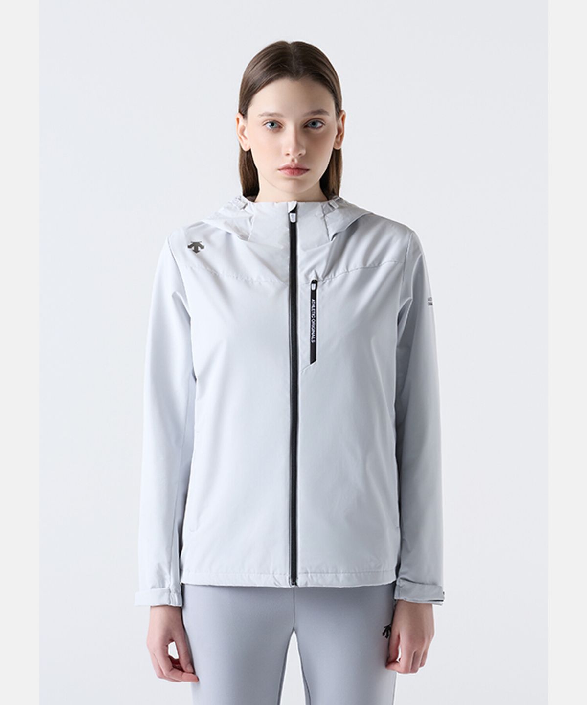 데상트(DESCENTE) 러닝 안감 기모 자켓 라이트 그레이(SQ323RJK91)