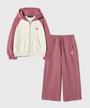 KIDS GIRL BB HOOD ZIP UP SETUP_2COLOR
