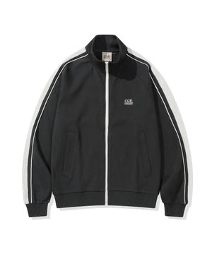 스몰 스퀘어 로고 트랙 집업_차콜