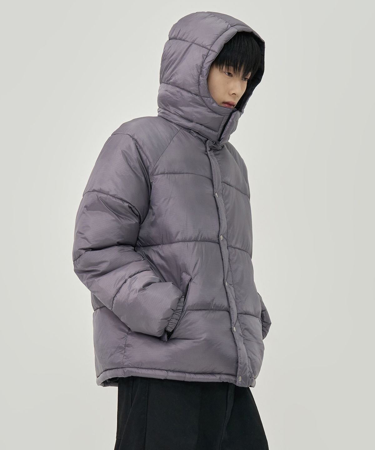 토피(TOFFEE) 디태처블 후드 패딩 점퍼 (GREY)