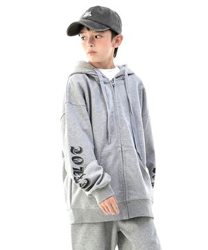 D31 소매고딕 후드집업 (그레이)