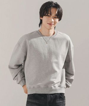 데이컷 크롭 오버핏 맨투맨 그레이 KJMT2648