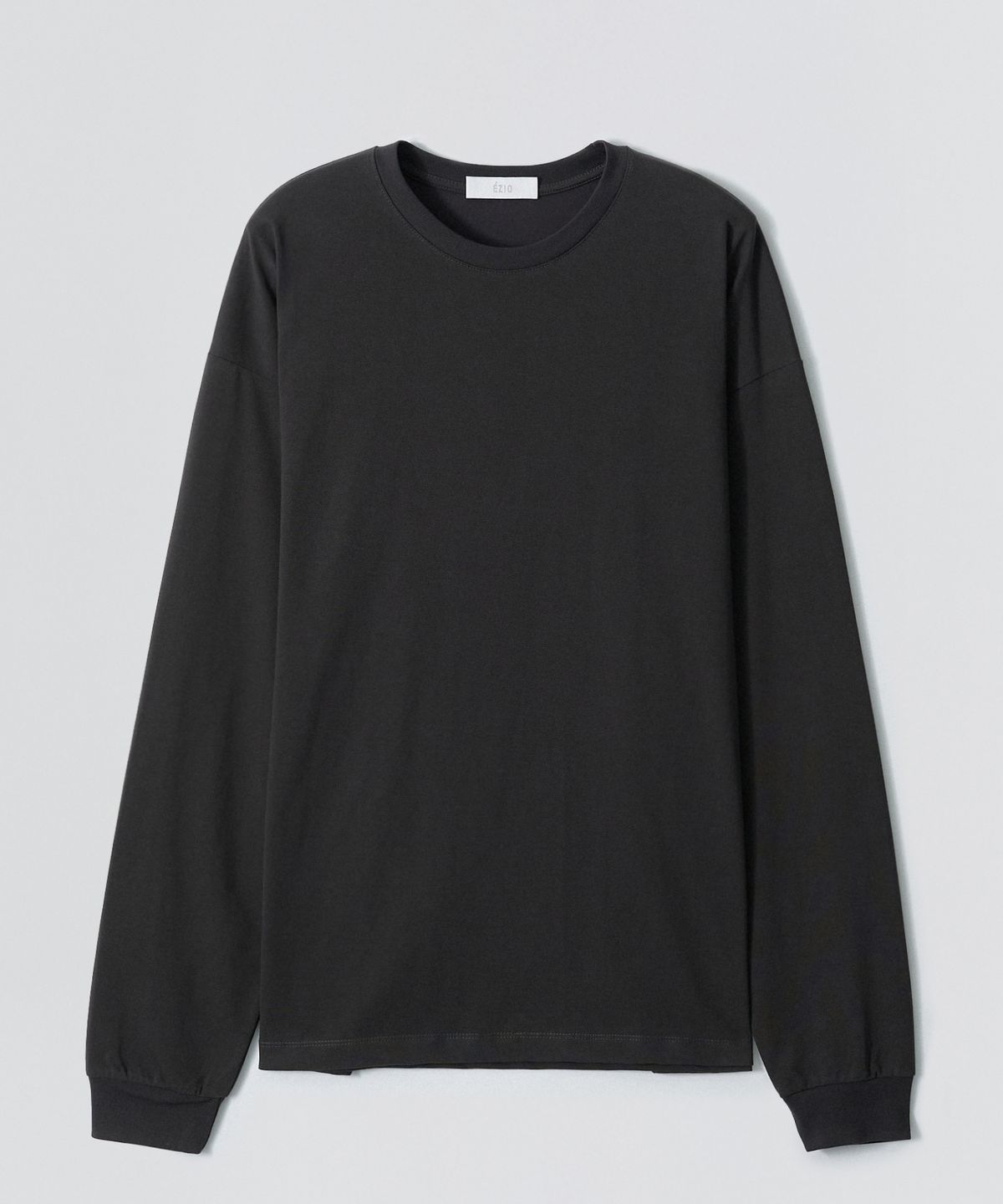 이지오(EZIO) Cotton Long Sleeve T-shirt_Charcoal
