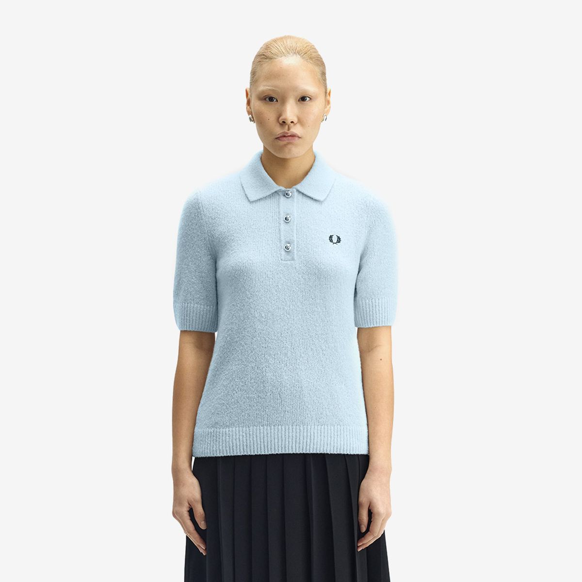 프레드페리(FRED PERRY) [Womens] 텍스쳐드 니트 셔츠 - 라이트 아이스 AFPF2531113-R30