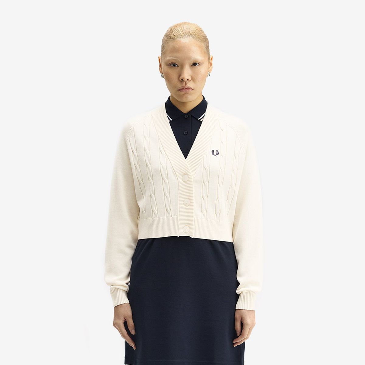프레드페리(FRED PERRY) [Womens] 케이블 니트 가디건 - 에크루 AFPF2531105-560