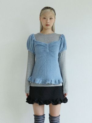 씬 스트라이프 티셔츠(그레이)