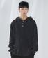 와플 헨리 넥 후드 롱슬리브 [블랙]
