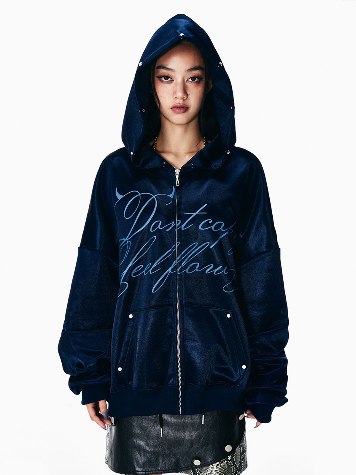 와이이이엘(YEEL) SILKET PEARL ZIP-UP HOODIE NAVY