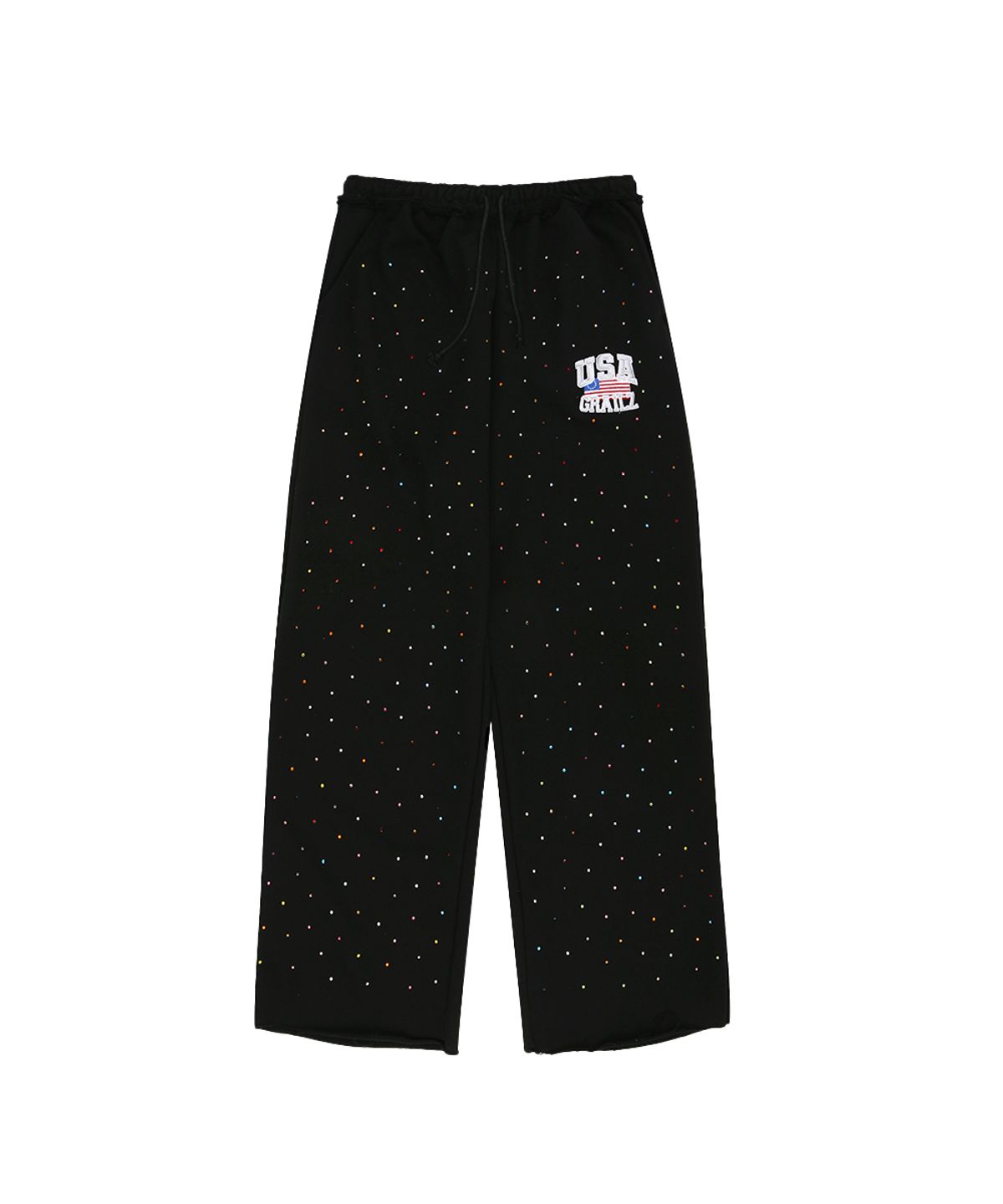 그레일즈(GRAILZ) CRYSTAL BAGGY SWEAT PANTS [BLACK]