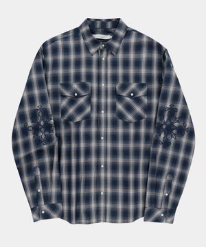 니들 워크 체크 셔츠 [블루]