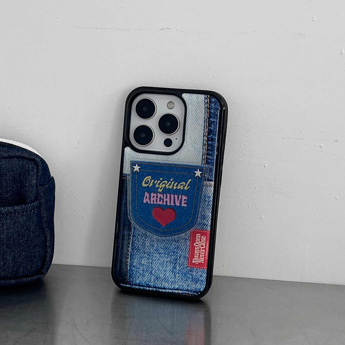 더나인몰(THE NINEMALL) [아크릴스마트톡] vintage denim pocket