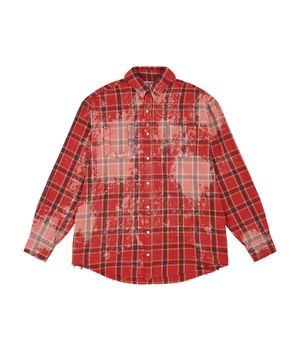 BLEACHED PLAID SHIRTS [RED]