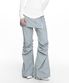 BOOTS CUT SKIRT PANTS (UNISEX) BLUE GRAY