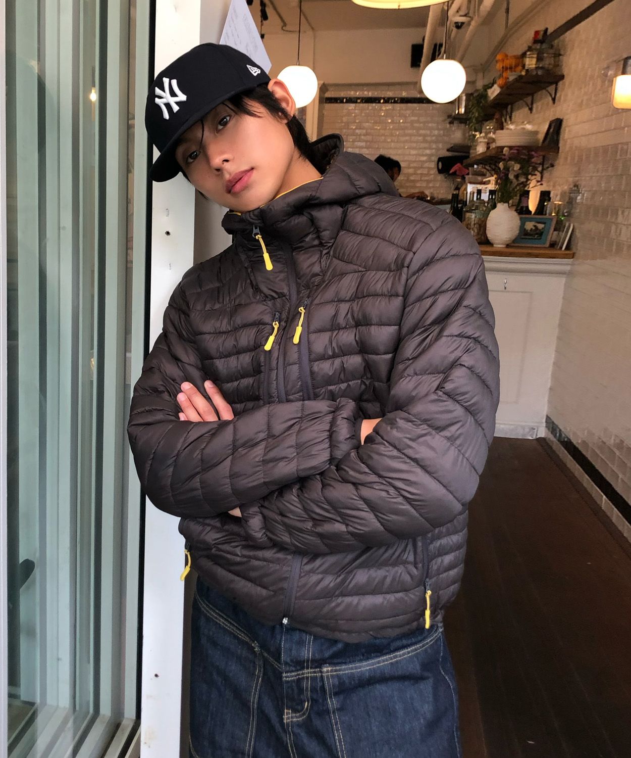 LEIRE エッセンシャルフードバーコロイトダウンジャケット M チャコール MUSINSA公式 | LEIRE エッセンシャルフードパーカーロイトダウン