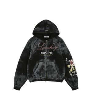 LOWKEY DIRTY ZIP HOODIE [BLACK]