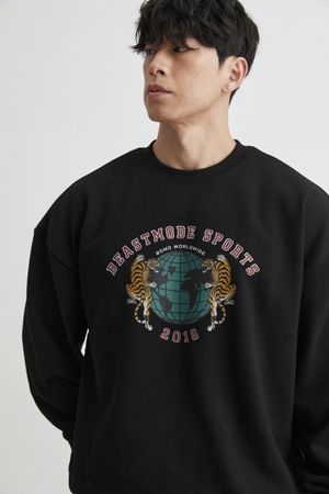 월드타이거 오버핏 스웻 셔츠 맨투맨