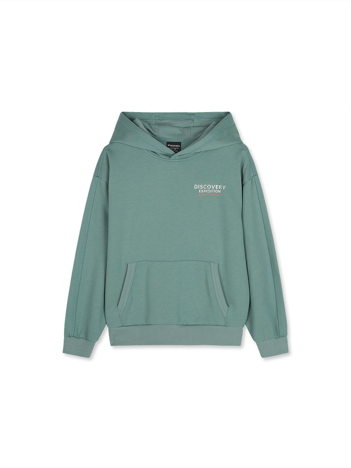 디스커버리 키즈(DISCOVERY KIDS) 키즈 아웃도어 로고 후드티셔츠 (DARK MINT)
