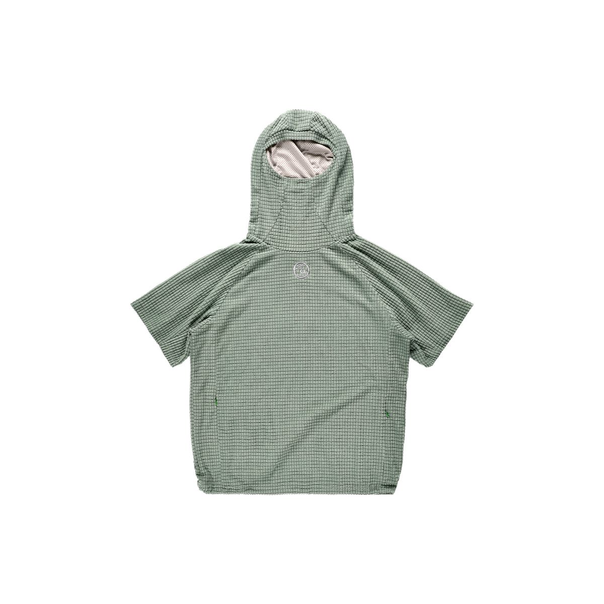 더왈드(THEWARLD) Waffle Balaclava Half Hoodie green