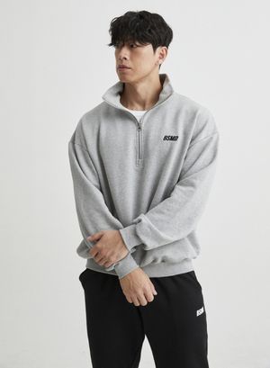 하프집업 오버핏 스웻 셔츠 맨투맨