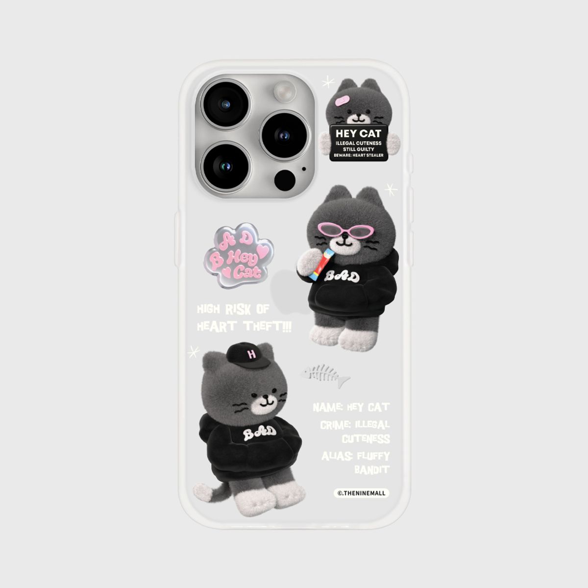 더나인몰(THE NINEMALL) pattern bad hey cat [반투명 폰케이스]