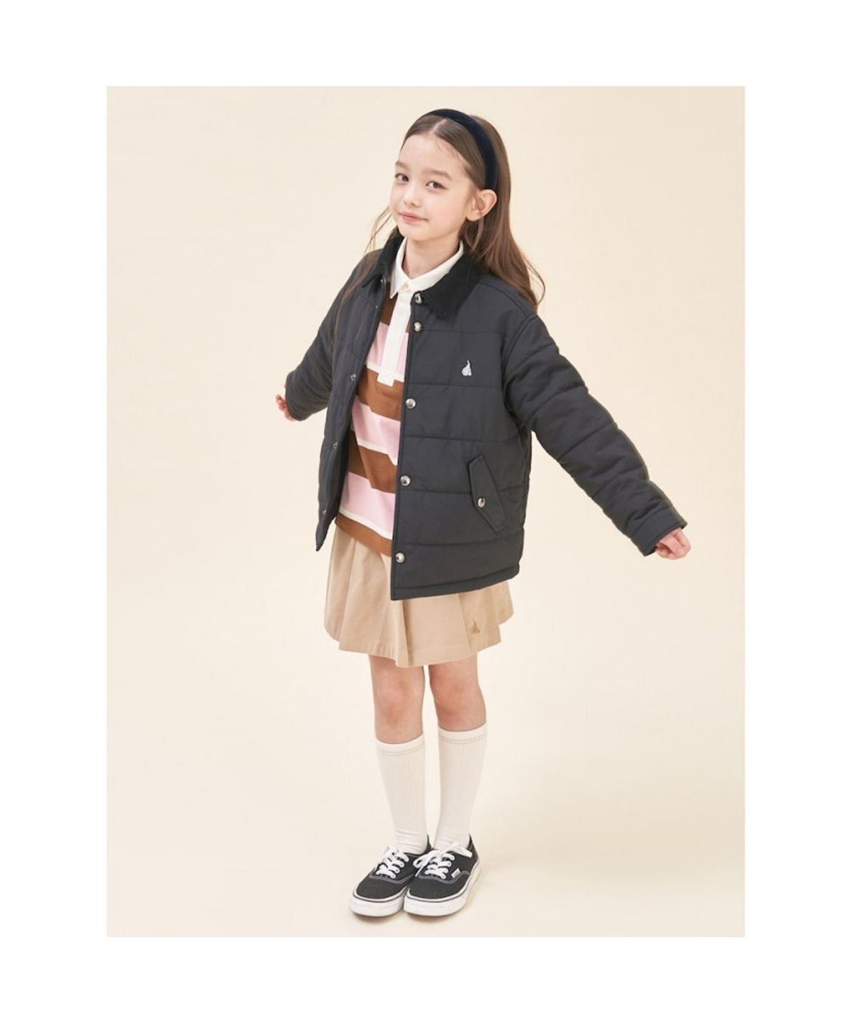 빈폴 키즈(BEANPOLE KIDS) 칼라 재킷형 패딩 점퍼  블랙 (BI5938U015) (BI5938U015)