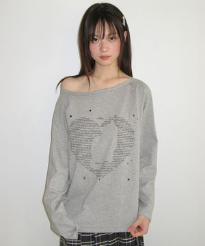 TYPE CAT OFF SHOULDER LONG SLEEVE GREY