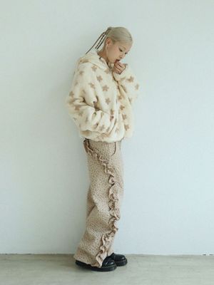 플라워 러플 팬츠(베이지)