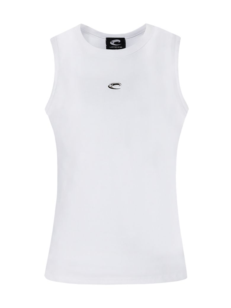 Metal Logo Sleeveless - White