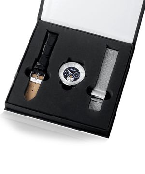 VR6591 2종 가죽 메쉬밴드 2in1 문페이즈 남성시계