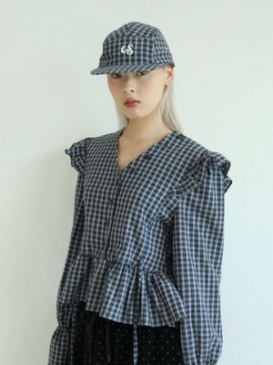 체커드 캠프캡(네이비)