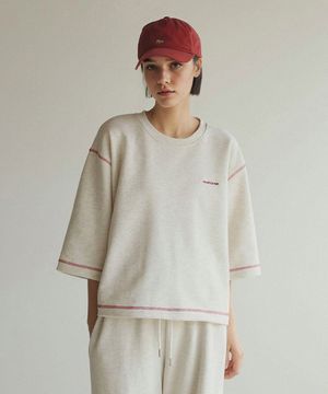 커버스티치 자수 7부 탑