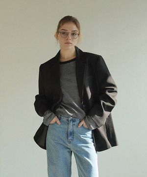 모노 투버튼 베이직 자켓_black