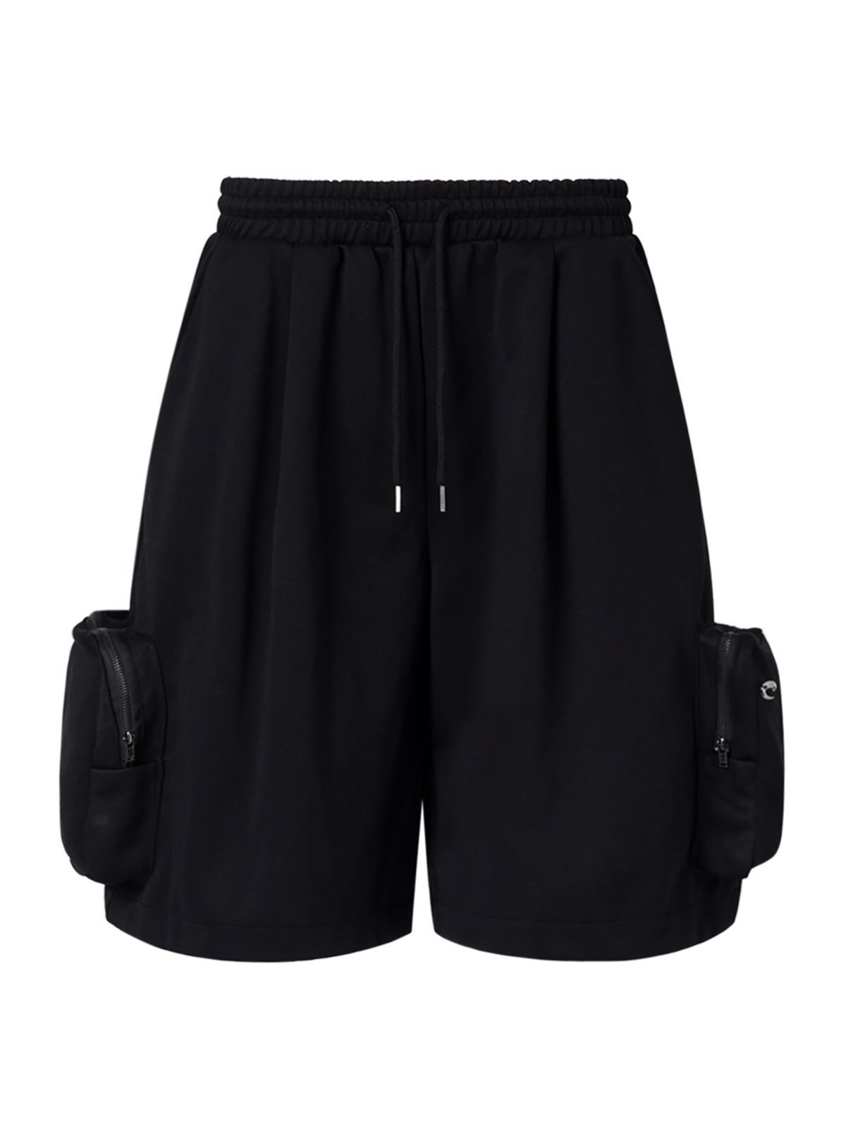 르렌느(LERENNE) Solid Pocket Cargo Bermuda Pants - Black