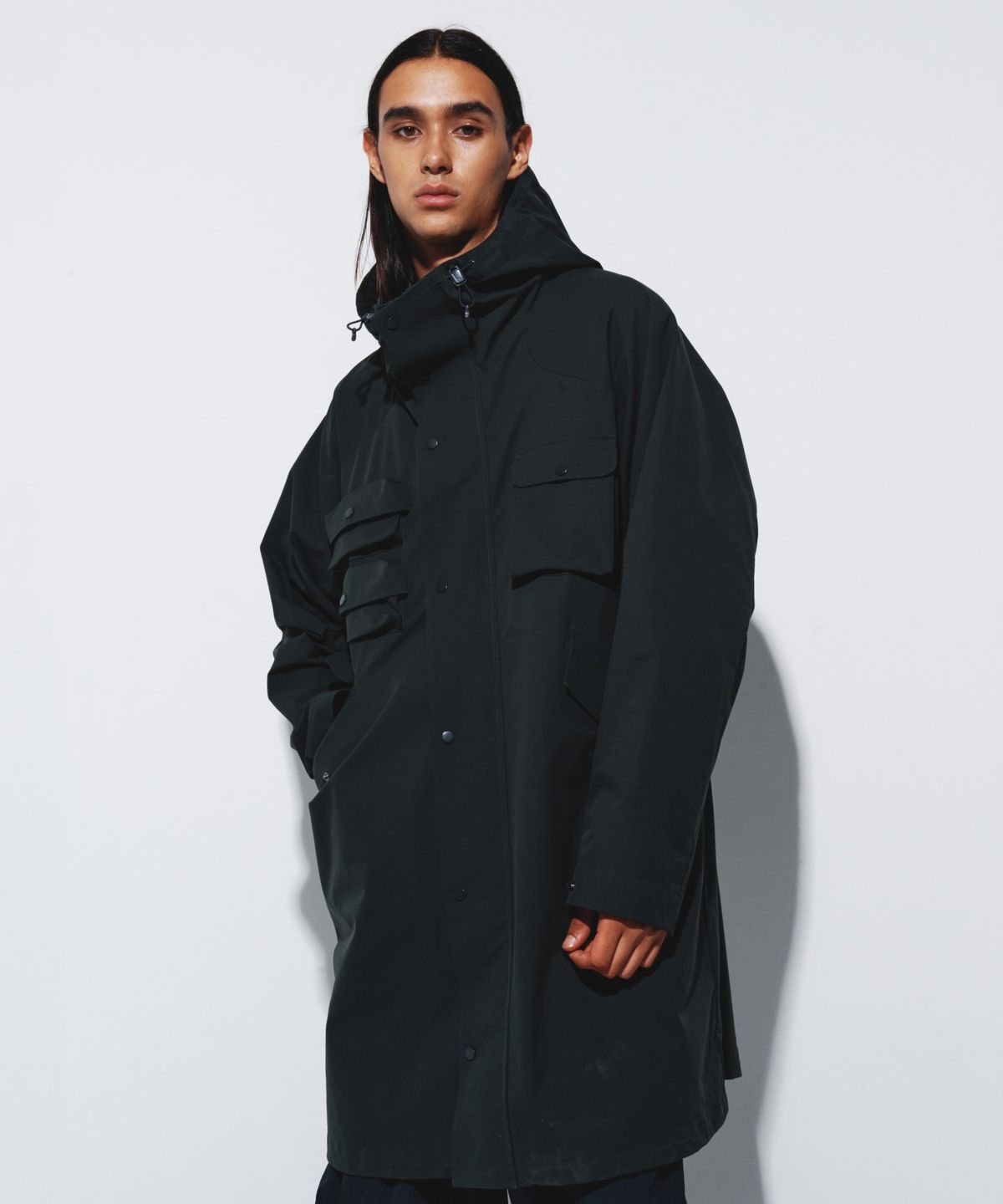 칼라파타르(KALAPATTHAR) OUTPOCKET RAGLAN LONG WINDBREAKER - DARK GREEN