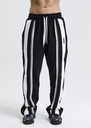 투톤라인 트레이닝 와이드 팬츠 헬스 긴바지