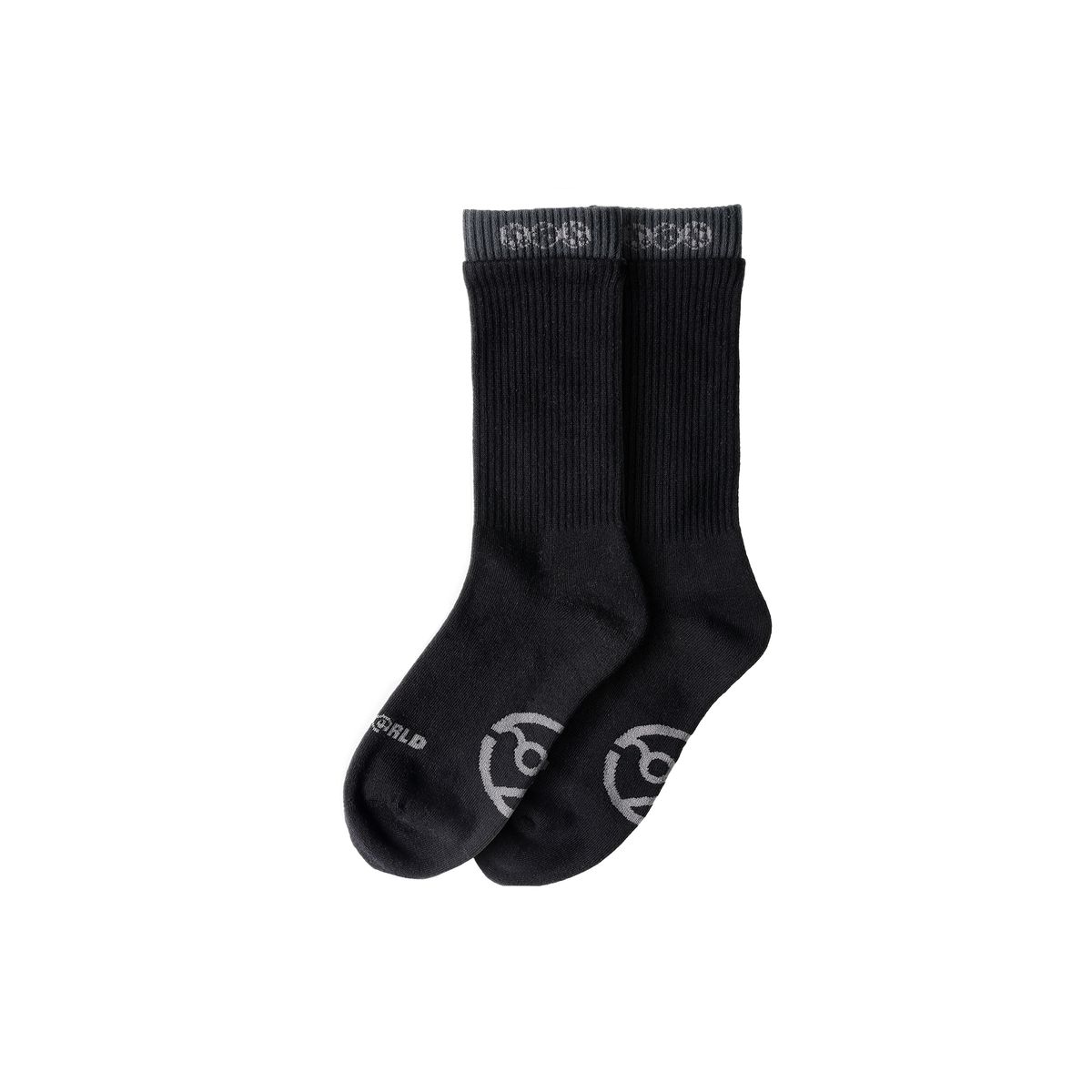 더왈드(THEWARLD) DOUBLE CUFF SOCKS BLACK